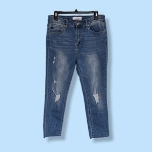 KanCan Distressed Cropped Ankle Jeans